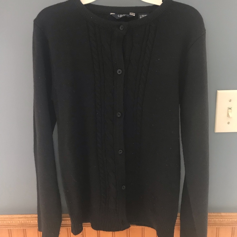 Navy button up sweater